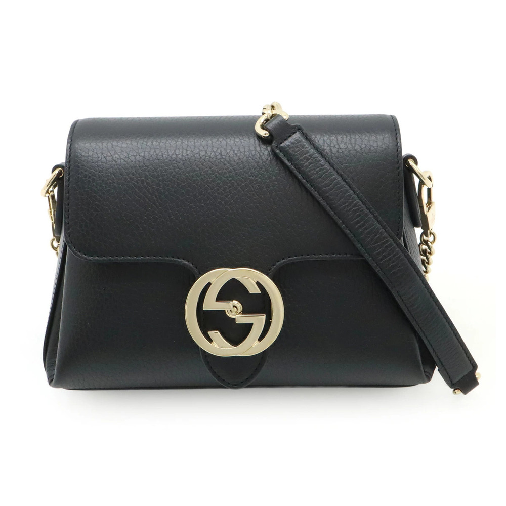 Gucci Interlocking G Chain Shoulder Bag Black